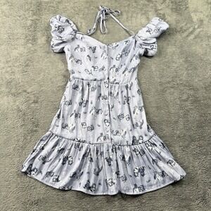 Urban Outfitters Kimchi Blue Courtney Cold-Shoulder Satin Cat Mini Dress